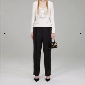 New self portrait Ivory Crepe Top